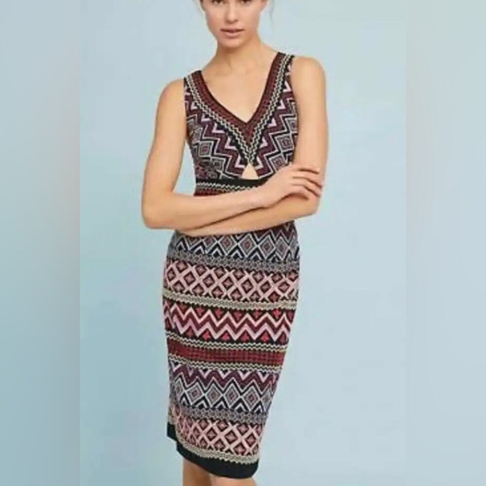 Akemi + Kin | Anthro black motif embroidered dress Size 0